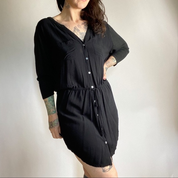 Joie Dresses & Skirts - SOFT JOIE Dayle Linen Button Dress in Black XS